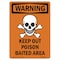 Signmission OSHA Warning Sign, 14" Height, Rigid Plastic, Keep Out Poison Baited Area, Portrait OS-WS-P-1014-V-13294 - alternate 1